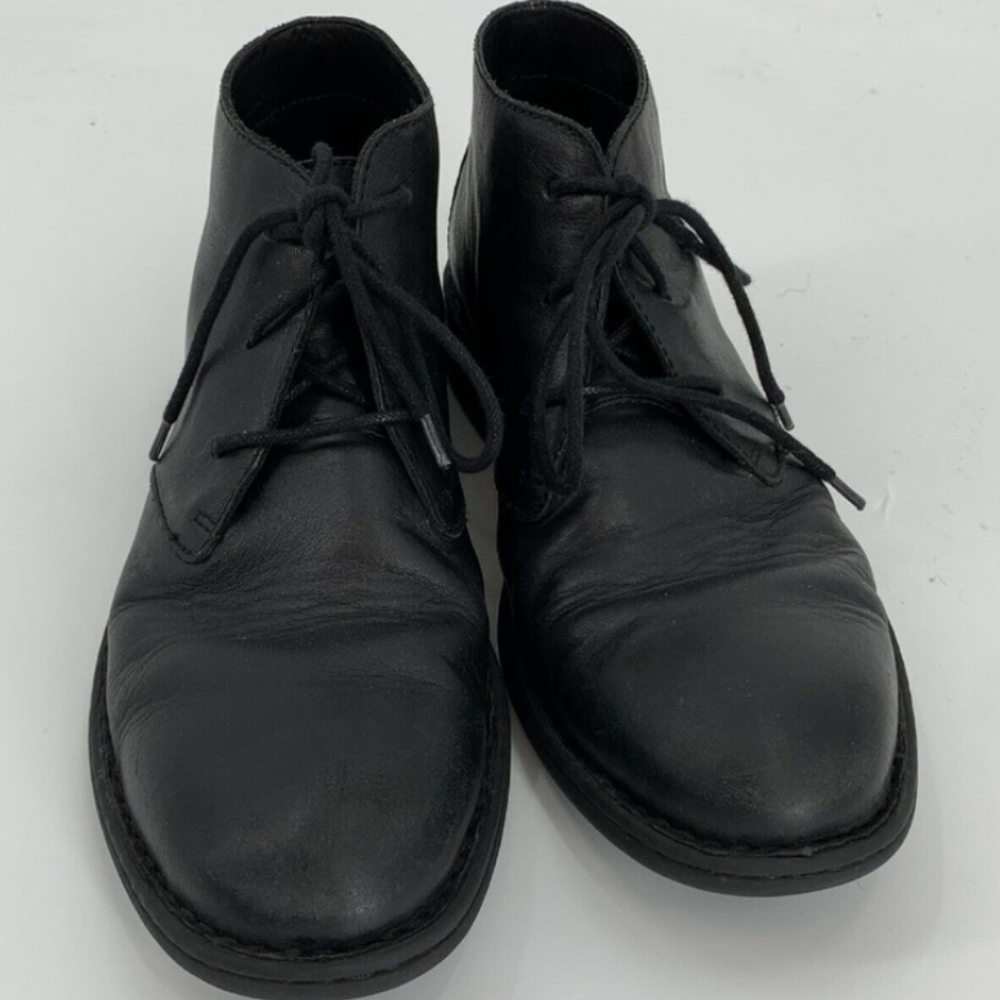 Born Mens Boots Twain Black Leather Lace Up Ankle 9.5M - Picture 2 of 3